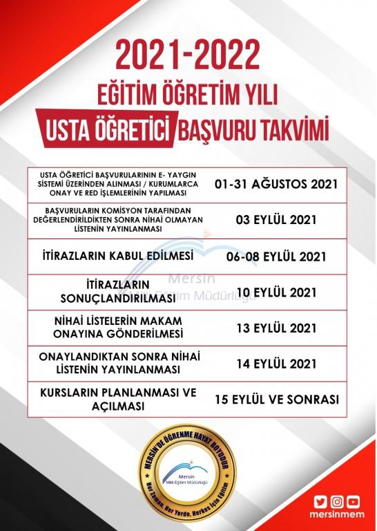 usta ogretici basvurulari 01 31 agustos 2021 tarihleri arasinda basvurular alinacaktir mersin yenisehir halk egitimi merkezi